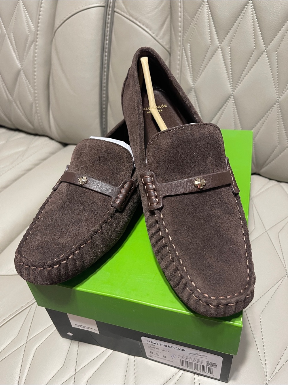 kate spade Dark Brown Suede Moccasin Loafers